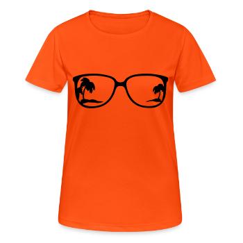 Brille - Frauen T-Shirt atmungsaktiv - Neonorange - Vorne - AI Model Female 172 dark (172cm)