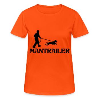 Chiens Mantrailer passe Mantrailing - T-shirt respirant Femme - orange néon - Devant - AI Model Female 172 dark (172cm)