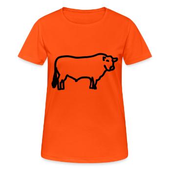 bull black angus bœuf boeuf - T-shirt respirant Femme - orange néon - Devant - AI Model Female 172 dark (172cm)