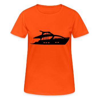 yacht - Women's Breathable T-Shirt - neon orange - Front - AI Model Female 172 dark (172cm)