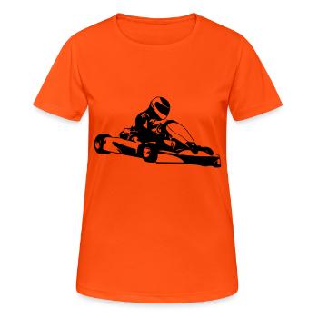 Kart - Frauen T-Shirt atmungsaktiv - Neonorange - Vorne - AI Model Female 172 dark (172cm)
