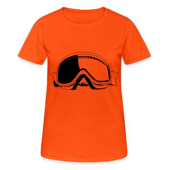 Skibrille - Frauen T-Shirt atmungsaktiv - Neonorange - Vorne - AI Model Female 172 dark (172cm)
