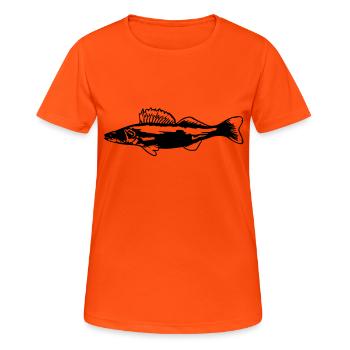 Zander ST - Frauen T-Shirt atmungsaktiv - Neonorange - Vorne - AI Model Female 172 dark (172cm)