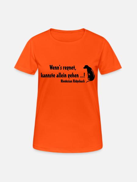 Rhodesian Ridgeback Regen - Frauen T-Shirt atmungsaktiv - Neonorange