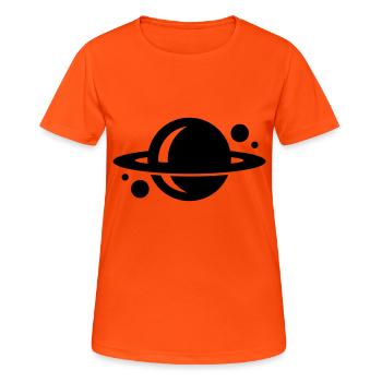 planet - Frauen T-Shirt atmungsaktiv - Neonorange - Vorne - AI Model Female 172 dark (172cm)