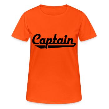 Captain - Frauen T-Shirt atmungsaktiv - Neonorange - Vorne - AI Model Female 172 dark (172cm)