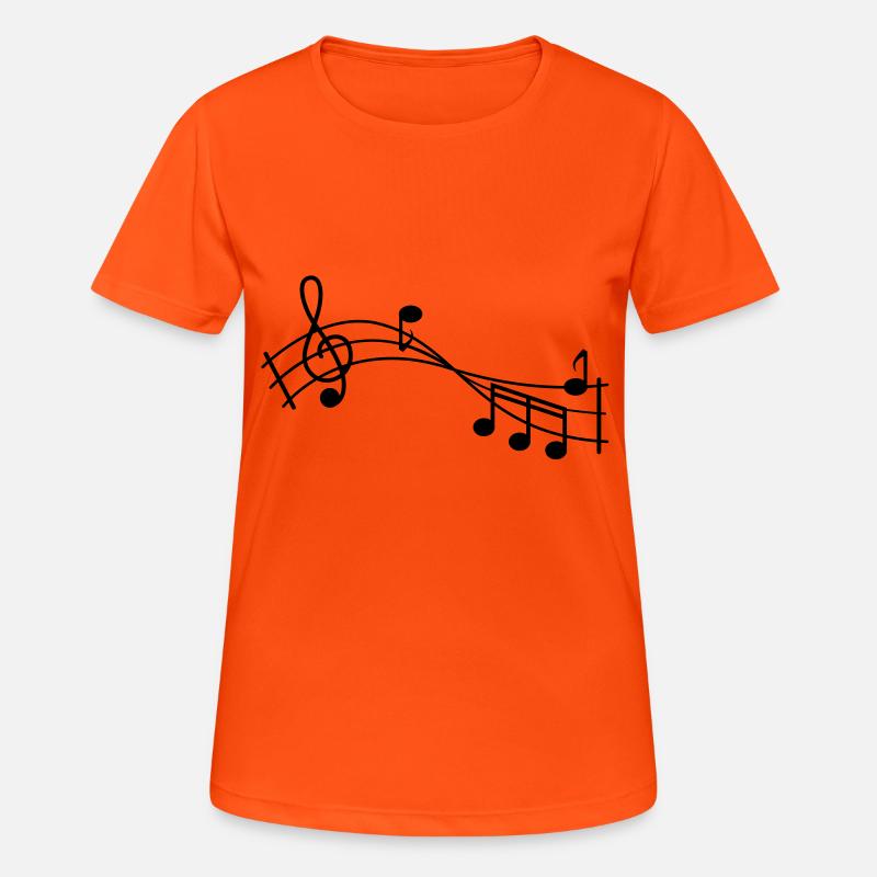 music note - Women's Breathable T-Shirt - neon orange