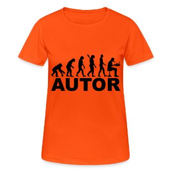 Autor - Frauen T-Shirt atmungsaktiv - Neonorange - Vorne - AI Model Female 172 dark (172cm)