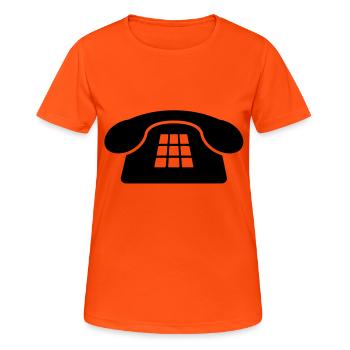 Old Phone - Women's Breathable T-Shirt - neon orange - Front - AI Model Female 172 dark (172cm)