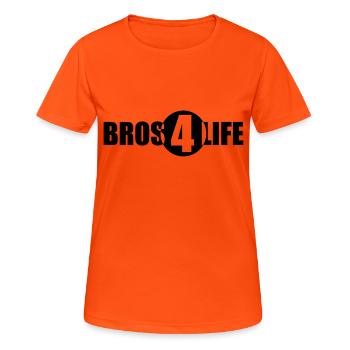 Bros 4 Life Logo Design - Frauen T-Shirt atmungsaktiv - Neonorange - Vorne - AI Model Female 172 dark (172cm)