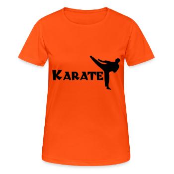 karate - Frauen T-Shirt atmungsaktiv - Neonorange - Vorne - AI Model Female 172 dark (172cm)