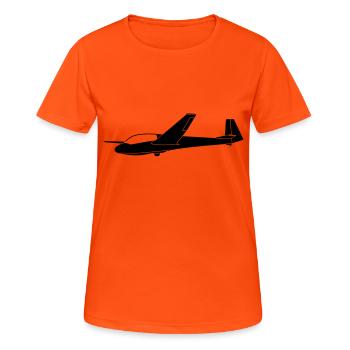 ASK13 Segelflugzeug - Frauen T-Shirt atmungsaktiv - Neonorange - Vorne - AI Model Female 172 dark (172cm)