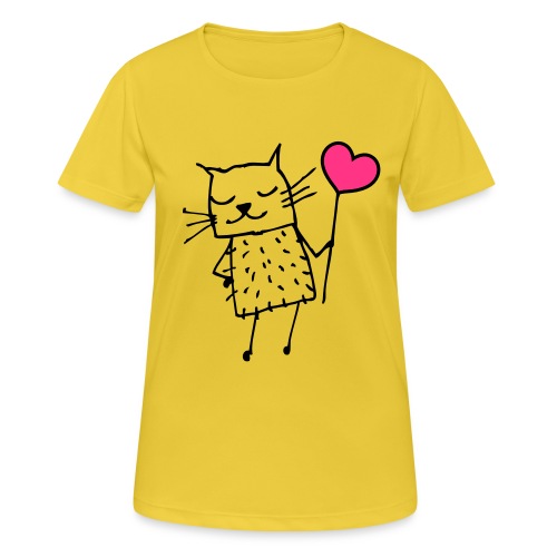 Katze mit Herz: Liebe - Frauen T-Shirt atmungsaktiv