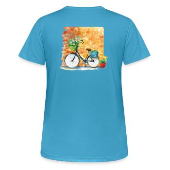 Bicyclette - T-shirt respirant Femme - bleu saphir - Dos - AI Model Female 172 dark (172cm)