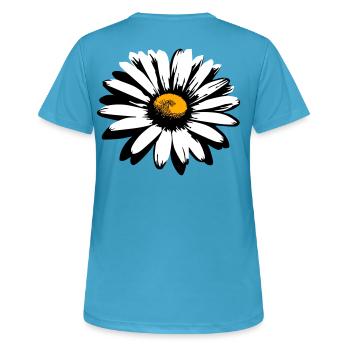 Gänseblümchen stilisiertes süß - Frauen T-Shirt atmungsaktiv - Saphirblau - Hinten - AI Model Female 172 dark (172cm)