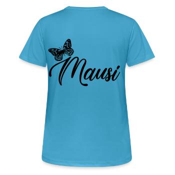 Mausi - Frauen T-Shirt atmungsaktiv - Saphirblau - Hinten - AI Model Female 172 dark (172cm)