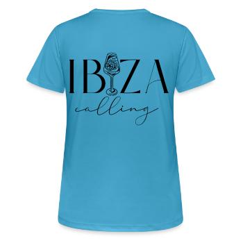 Ibiza calling - Women's Breathable T-Shirt - sapphire blue - Back - AI Model Female 172 dark (172cm)