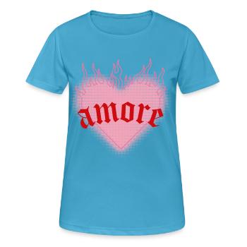 Burning love - Women's Breathable T-Shirt - sapphire blue - Front - AI Model Female 172 dark (172cm)
