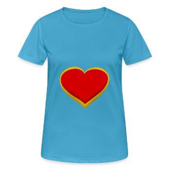 Herz Herzen Liebe Romantik Beziehung - Frauen T-Shirt atmungsaktiv - Saphirblau - Vorne - AI Model Female 172 dark (172cm)