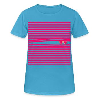 LOVE DECLARATION RELATIONSHIP LOVE HEARTS - Women's Breathable T-Shirt - sapphire blue - Front - AI Model Female 172 dark (172cm)