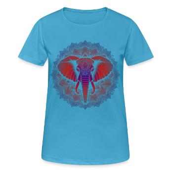 Trifecta Tugenden Mandala - Frauen T-Shirt atmungsaktiv - Saphirblau - Vorne - AI Model Female 172 dark (172cm)