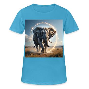 Animal Totem Éléphant - T-shirt respirant Femme - bleu saphir - Devant - AI Model Female 172 dark (172cm)