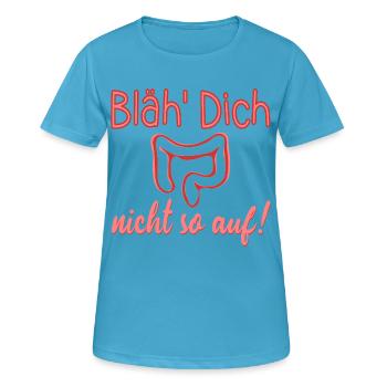 AUFGEBLÄHT - DARM REIZDARM - Frauen T-Shirt atmungsaktiv - Saphirblau - Vorne - AI Model Female 172 dark (172cm)