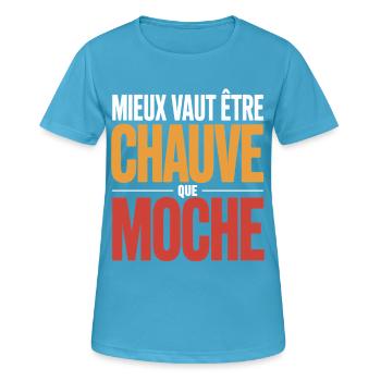 Besser Glatze sein Glatze Humor Lustiges Geschenk - Frauen T-Shirt atmungsaktiv - Saphirblau - Vorne - AI Model Female 172 dark (172cm)