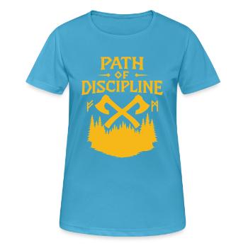 Weg der Disziplin Motivational Design - Frauen T-Shirt atmungsaktiv - Saphirblau - Vorne - AI Model Female 172 dark (172cm)