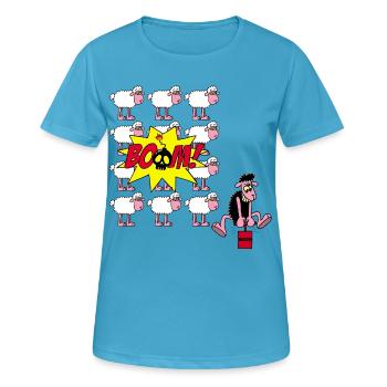 Das rebellische Schaf schlägt wieder zu - Frauen T-Shirt atmungsaktiv - Saphirblau - Vorne - AI Model Female 172 dark (172cm)