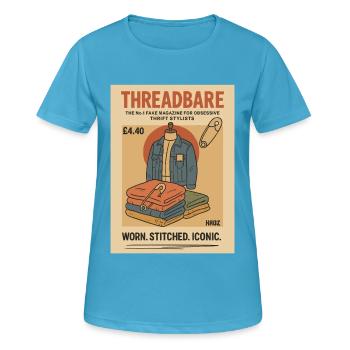 Gebraucht Genäht Ikonisch - Frauen T-Shirt atmungsaktiv - Saphirblau - Vorne - AI Model Female 172 dark (172cm)