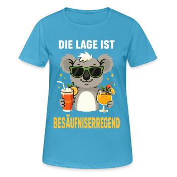 cocktail koala, che-shirt de soirée sur l’ivresse - T-shirt respirant Femme - bleu saphir - Devant - AI Model Female 172 dark (172cm)