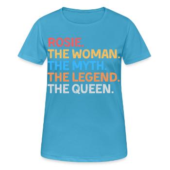 Rosie La Femme Le Mythe La Légende La Reine - T-shirt respirant Femme - bleu saphir - Devant - AI Model Female 172 dark (172cm)