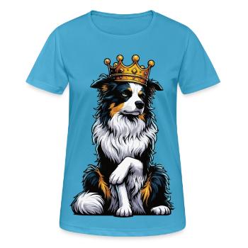 Berger australien Aussie Aussie Propriétaires Aussies - T-shirt respirant Femme - bleu saphir - Devant - AI Model Female 172 dark (172cm)