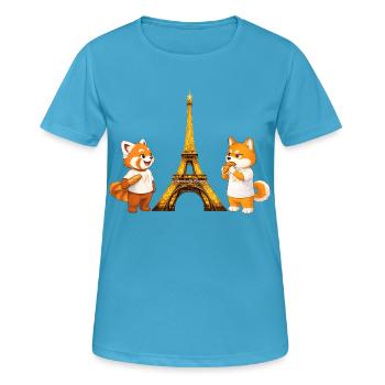 Faul und grummelig in Paris - Frauen T-Shirt atmungsaktiv - Saphirblau - Vorne - AI Model Female 172 dark (172cm)
