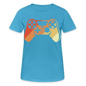 Vintage Gamepad - Frauen T-Shirt atmungsaktiv - Saphirblau - Vorne - AI Model Female 172 dark (172cm)