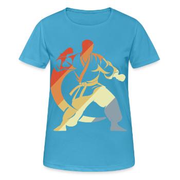 Karateka Sketch - Women's Breathable T-Shirt - sapphire blue - Front - AI Model Female 172 dark (172cm)