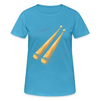 Drumsticks Graphic - Women's Breathable T-Shirt - sapphire blue - Front - AI Model Female 172 dark (172cm)