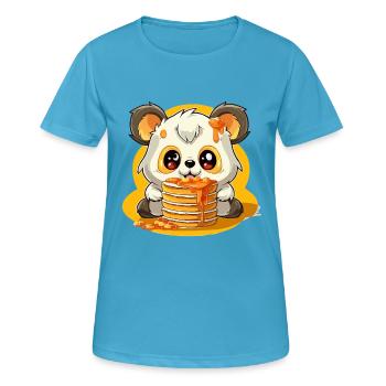 Caramel Panda Pancakes - T-shirt respirant Femme - bleu saphir - Devant - AI Model Female 172 dark (172cm)