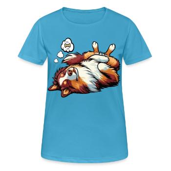 Berger australien Aussie Aussie Propriétaires Aussies - T-shirt respirant Femme - bleu saphir - Devant - AI Model Female 172 dark (172cm)