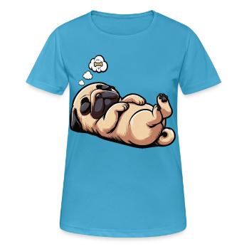 Carlin Carlin Propriétaire de carlin Amoureux du carlin Porte-carlin - T-shirt respirant Femme - bleu saphir - Devant - AI Model Female 172 dark (172cm)
