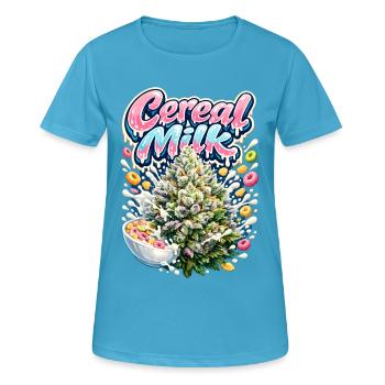 Cereal Milk Graffiti Print - Women's Breathable T-Shirt - sapphire blue - Front - AI Model Female 172 dark (172cm)