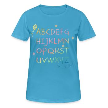 Rainbow Chalk Alphabet with Asterisks - Women's Breathable T-Shirt - sapphire blue - Front - AI Model Female 172 dark (172cm)