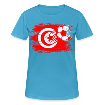 Flag football tunisien utilisé - T-shirt respirant Femme - bleu saphir - Devant - AI Model Female 172 dark (172cm)