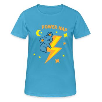 Koala de la sieste rapide - T-shirt respirant Femme - bleu saphir - Devant - AI Model Female 172 dark (172cm)