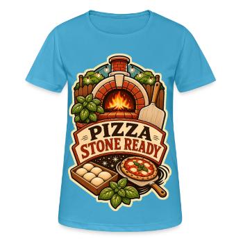 PIZZA STONE PRÊTE - T-shirt respirant Femme - bleu saphir - Devant - AI Model Female 172 dark (172cm)
