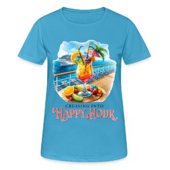 Cruising Into Happy Hour - Women's Breathable T-Shirt - sapphire blue - Front - AI Model Female 172 dark (172cm)