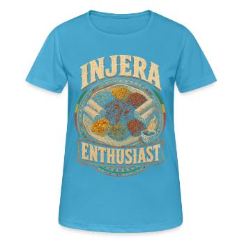 Éthiopie, Injera éthiopien Passionné - T-shirt respirant Femme - bleu saphir - Devant - AI Model Female 172 dark (172cm)
