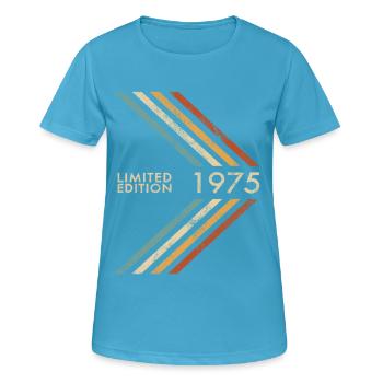 1975 Limited Edition Geburtstag Herren Damen Retro - Frauen T-Shirt atmungsaktiv - Saphirblau - Vorne - AI Model Female 172 dark (172cm)