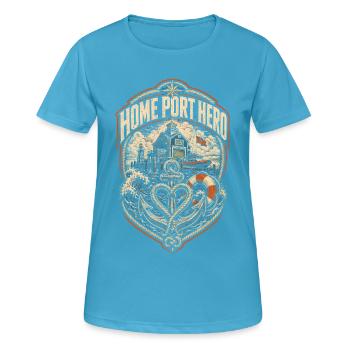 Coast Guard Lifeguard Home Port Hero - Women's Breathable T-Shirt - sapphire blue - Front - AI Model Female 172 dark (172cm)